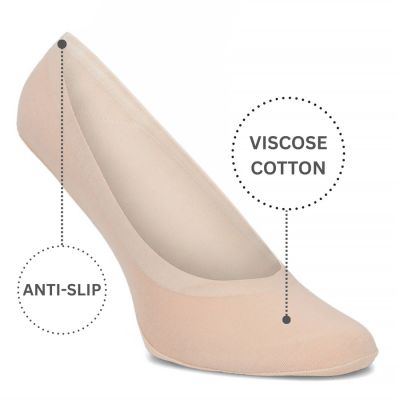 3. Damen-Knöchelsocken in Beige, Modell Filippo SD-IN01