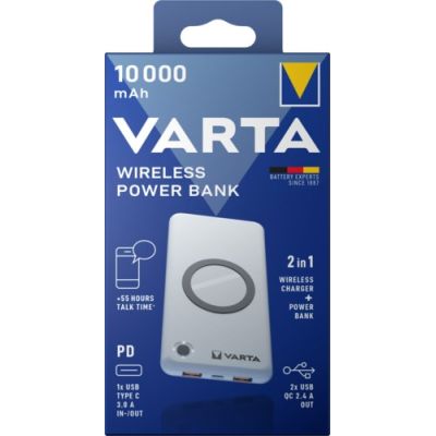 2. Varta 57913 Lithium-Polymer (LiPo) 10000 mAh Kabelloses Laden Weiß