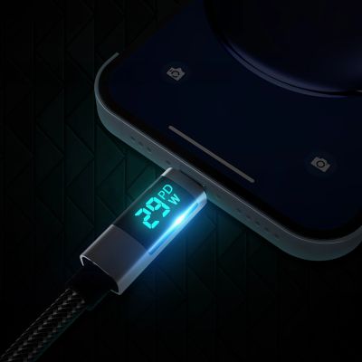 7. Orico LDC2L USB-C auf Lightning PD 29W Kabel mit LED-Anzeige 480 Mbit/s 2m - Schwarz