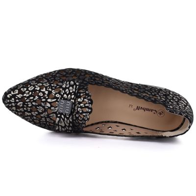 3. Schwarze Damen-Lederschuhe mit Lochmuster, Campbell 35307