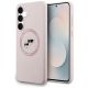 Karl Lagerfeld Silikonhülle mit Karl & Choupette-Motiv (MagSafe) für Samsung Galaxy S25 FE – Pink
