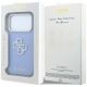 8. Guess Grained & Big Resin Logo Case für iPhone 18 Pro Max / 17 Pro Max - Blau
