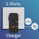 2. QOLTEC Super-Schnellladegerät mit PD-Anschluss | 1x USB-C | 1x USB | 65 W | 5–20 V | 1,5–3,25 A | Schwarz