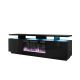 EVA TV-Schrank mit elektrischem Kamin 180x40x52 schwarz/glänzend schwarz