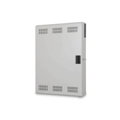 Digitus SLIM 19" 3U 600x200 Wand-Netzwerkschrank, geschlossene Tür, grau, ungeteilt, montiert, 100 kg