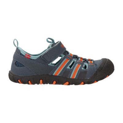 3. Trollkids Kids Sandefjord Sandal XT dark navy/dusky turquoise/glow orange Kinder-Sport-Sandalen für Jungen/Mädchen (668-110)