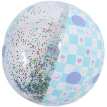 Aufblasbarer Strandball 50 cm Glitzerblau 53197