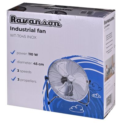9. Ravanson WT-7045 Standventilator (Edelstahlfarbe)