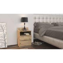 M1 MALWA NACHTTISCH 2 SCHUBLADEN 1 ABLAGE ARTISAN