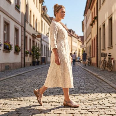 9. Bequeme Damen-Sandalen zum Hineinschlüpfen in Beige Rieker 608D1-60