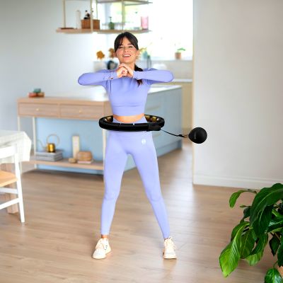 9. HHM13 NEUER HULA HOP SCHWARZ/GOLD MIT MAGNETEN UND GEWICHT + HMS ZÄHLER