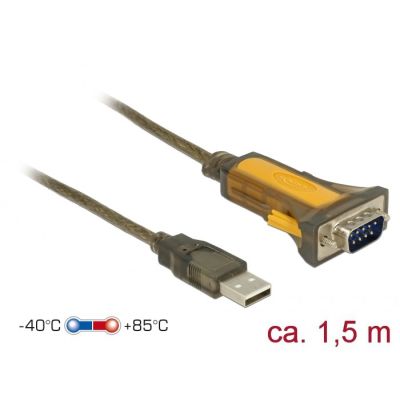 2. DeLOCK 65840 Parallelkabel, Schwarz/Gelb, 1,5 m, USB Typ-A, DB-9