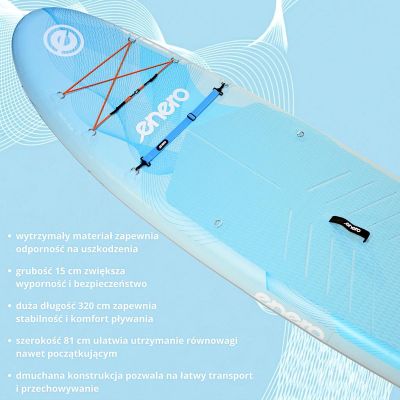 25. SET - 150 kg aufblasbares SUP-Board ENERO 320x81x15 cm