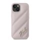 3. Karl Lagerfeld Diagonal Quilted Script Hülle für iPhone 15 Plus / 14 Plus – Rosa