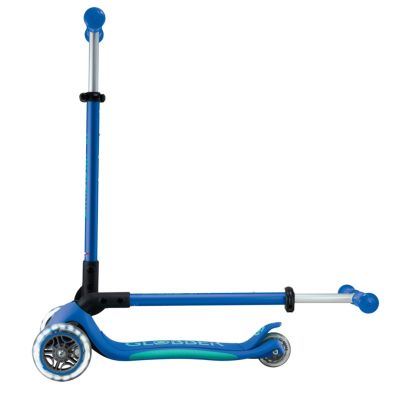 3. Globber Primo Faltbarer Kinderroller mit Lichtern, klassisch, Blau, Marineblau (Marineblau)