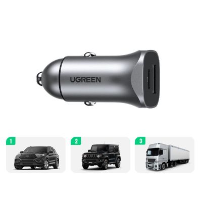 12. Ugreen CD130 USB-A / USB-C 30W Autoladegerät - Grau