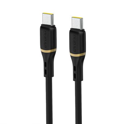 Dudao L25C USB-C-Kabel 1 m 60 W mit weichem Silikongeflecht – Schwarz