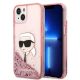 Karl Lagerfeld Glitzer Karl's Head Hülle für iPhone 14 Plus – Rosa