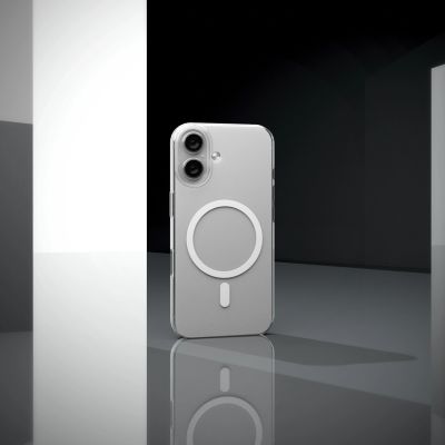 9. Puro Lite Mag TPU+PC Hülle kompatibel mit MagSafe für iPhone 17 - Transparent mit weißem Ring