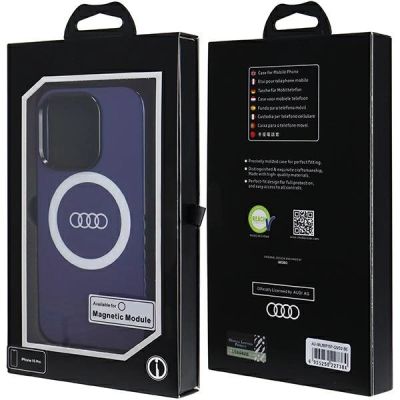 7. Audi IML Big Logo MagSafe Hülle für iPhone 15 Pro – blau