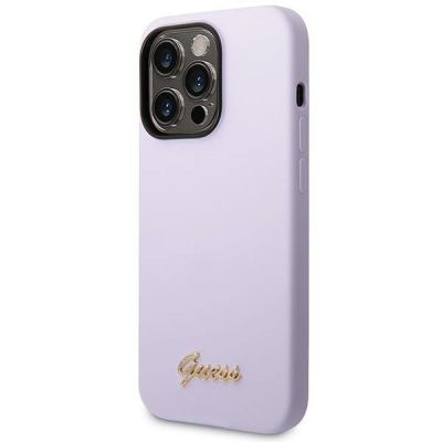 2. Guess GUHCP14XSLSMU iPhone 14 Pro Max 6,7" fioletowy/purple hard case Silicone Vintage Gold Logo