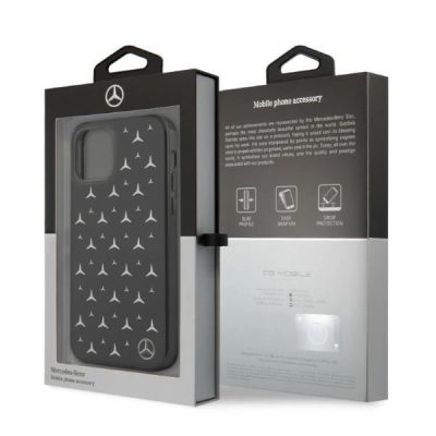 8. Mercedes Schutzhülle mit silbernem Sternenmuster für iPhone 12 Pro Max, Schwarz