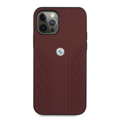 3. BMW Leather Curve Perforate Case für iPhone 12 Pro Max – Rot