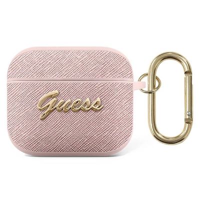 Guess GUA3SASMP AirPods 3 Cover Pink/Pink Saffiano Script Metal Collection