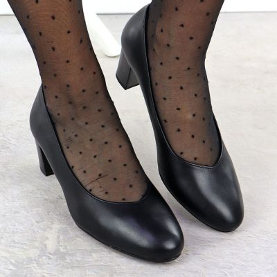 7. Schwarze Damen-Pumps mit niedrigem Absatz, Sergio Leone PB177