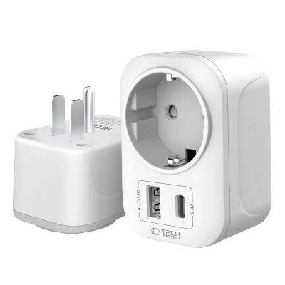 3. Tech-Protect TA100 US-Adapter – Weiß