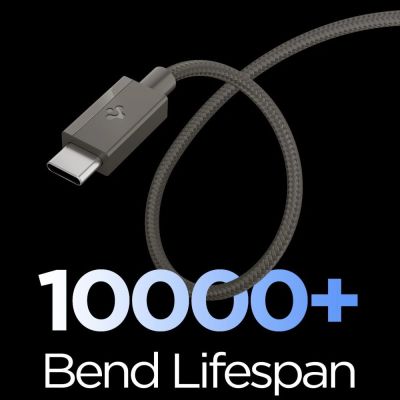 3. Spigen Essential EB6015CC USB-C-Kabel 60 W 150 cm – Dunkelgrau