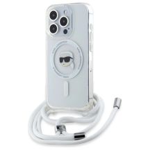 Karl Lagerfeld Crossbody IML Karl Head Magsafe Hülle für iPhone 16 Pro – transparent