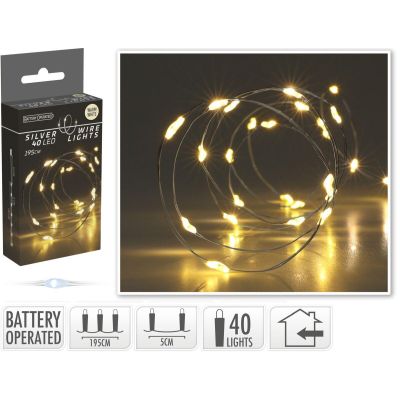 7. Batteriebetriebene Lichterkette mit 40 warmweißen LEDs