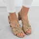 7. Beige Sergio Leone SK884 Damen-Sandalen mit Blockabsatz
