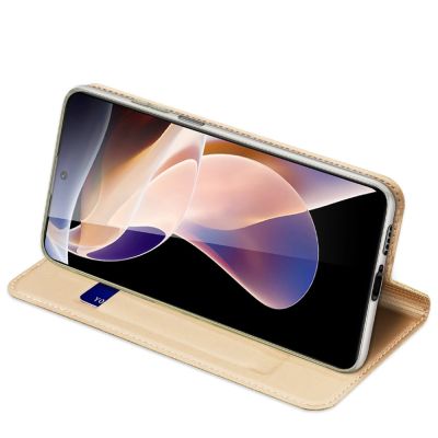 6. Dux Ducis Skin Pro Holster Cover Flip Cover für Poco M4 Pro 5G Gold