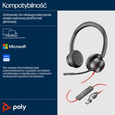 171. HP Poly Blackwire 8225 USB-C/A kabelgebundene Kopfhörer