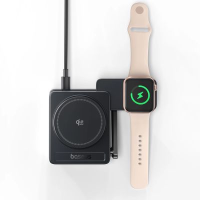 11. Baseus PicoGo AF21 3-in-1 Qi2.2 35W Kabelloses Ladegerät mit 1m USB-C-Kabel – Schwarz