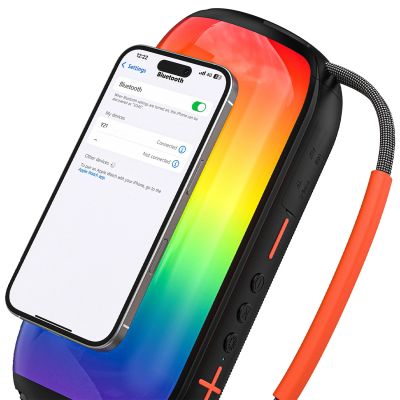 4. Dudao Y21 Kabelloser Lautsprecher mit RGB-Hintergrundbeleuchtung, Bluetooth 5.3 – Schwarz