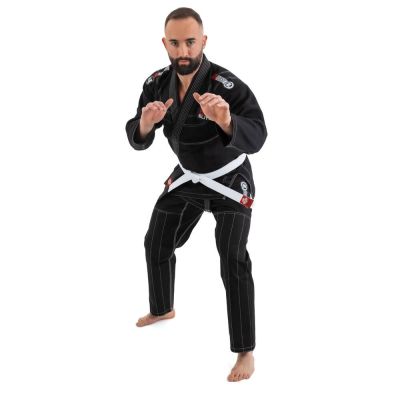 4. Kimono / GI für BJJ-Training – Schwarzer DBX ELITE A0 + A0-GÜRTEL