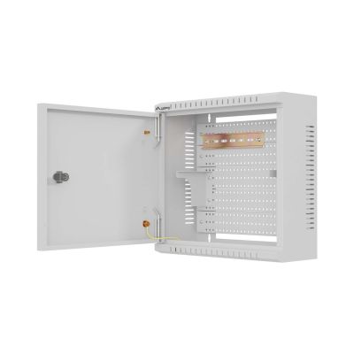 12. LANBERG TPR 10"-Installationsschrank mit Mesh-Platte 340X340X140, grau (montiert)
