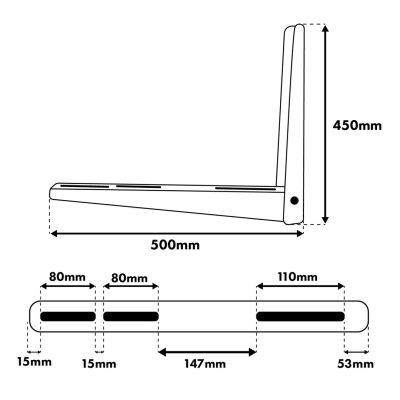 6. Wandhalterung für Maclean Klimaanlagen/Wärmepumpen, Armlänge 450 x 500 mm, ST