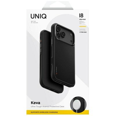 12. Uniq Keva Magclick Ladehülle für iPhone 18 Pro Max / 17 Pro Max – Schwarz