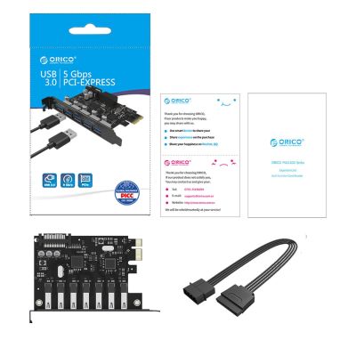 14. USB-3.0-PCI-E-Erweiterungskarte mit 7 Anschlüssen für Desktop-Gehäuse