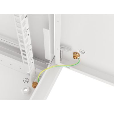 11. LANBERG Wandregal 19" 6HE 600x450 Metalltür Grau (Bausatz) WF01-6406-00S
