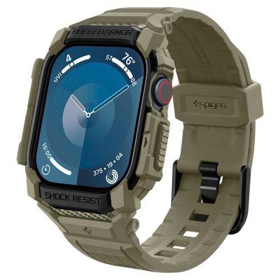 Spigen Rugged Armor „Pro“-Armband für Apple Watch 10 (46 mm) – grün