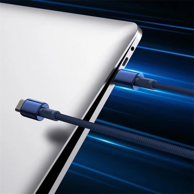 6. Baseus Tungsten Gold USB-C / USB-C 100W Kabel 2m - Marineblau
