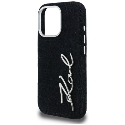 6. Karl Lagerfeld FW Jeans Signature Logo iPhone 16 Pro Max Hülle - Schwarz
