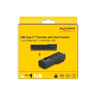 3. Delock – Speichercontroller – Klonfunktion – 2,5", 3,5", M.2 (6,4 cm, 8,9 cm) – M.2-Karte (PCIe NVMe und SATA) / SATA-SSD – USB-C 3.2 (Gen 2x1)