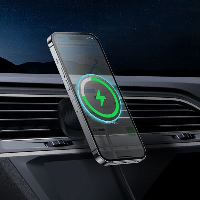 9. Baseus CW01 Autohalterung für iPhone mit 15-W-Induktionsladegerät für Lüftungsschlitze – Schwarz