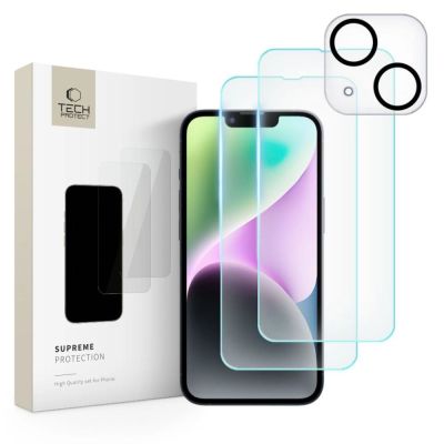 5. Tech-Protect Supreme Set für iPhone 14 2x Panzerglas für Display / Panzerglas für Kamera